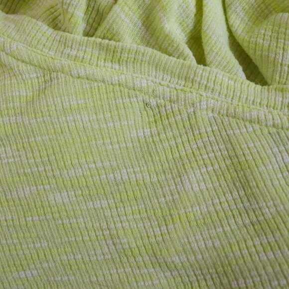 Anthropologie Waffle Knit Long Sleeve Top Drop Shoulder Asymmetrical Hem Tee M - Picture 4 of 12